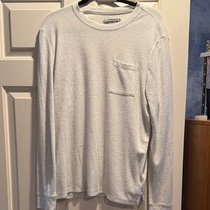 Express Men's Cream Long Sleeve Tee